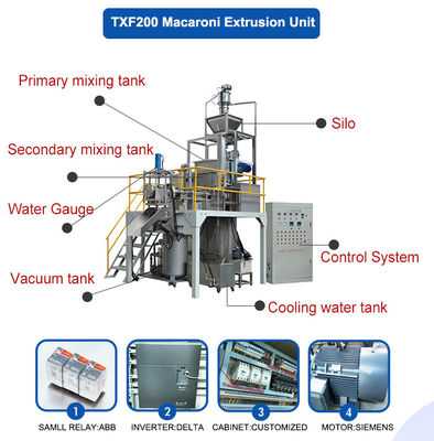 Машины для изготовления макаронных изделий Zhuoheng Industrial Automatic Macaroni Extruder Maquina De Pasta