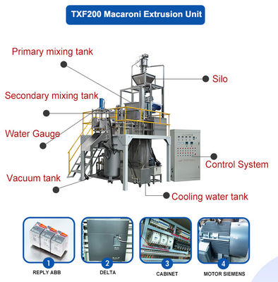 80-300 кг/ч Мощность Машины для изготовления итальянских макарон с безопасностью и низким уровнем шума